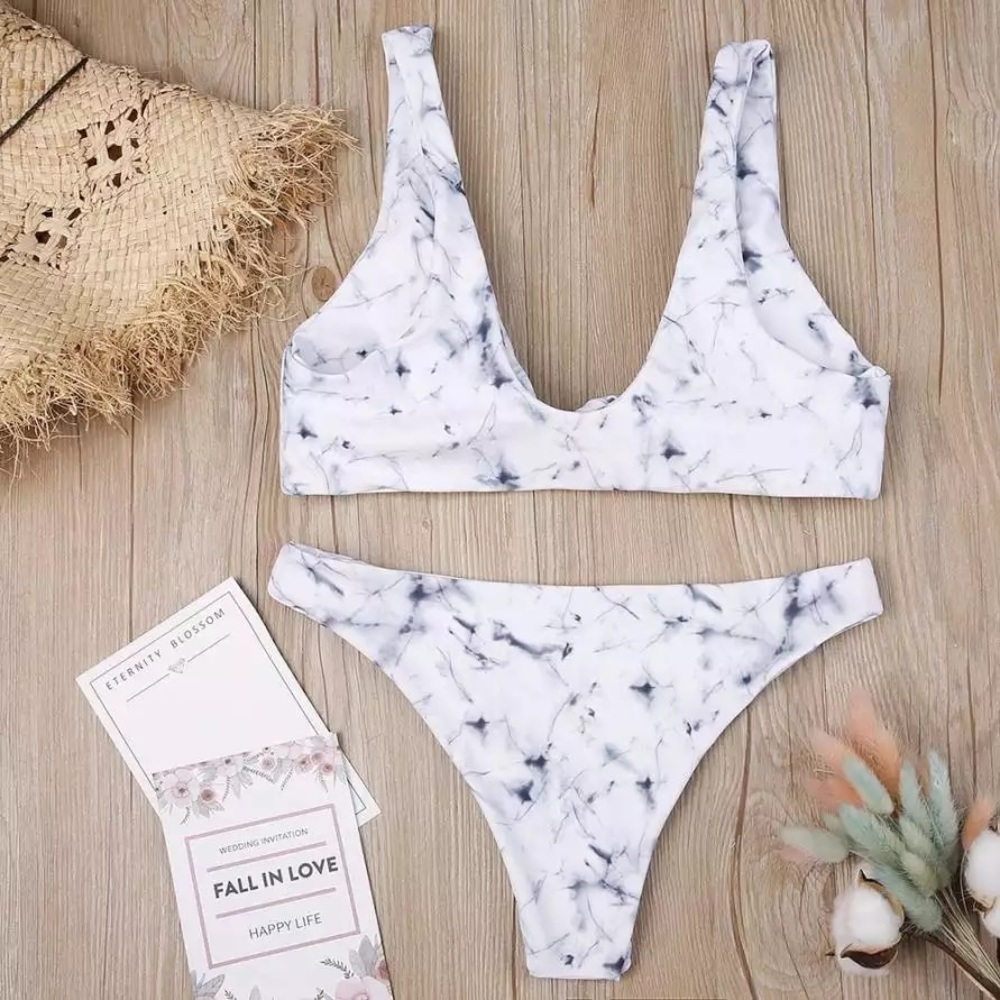🆕 JULIET White Marble Knot Cheeky Bikini - Picture 5 of 6